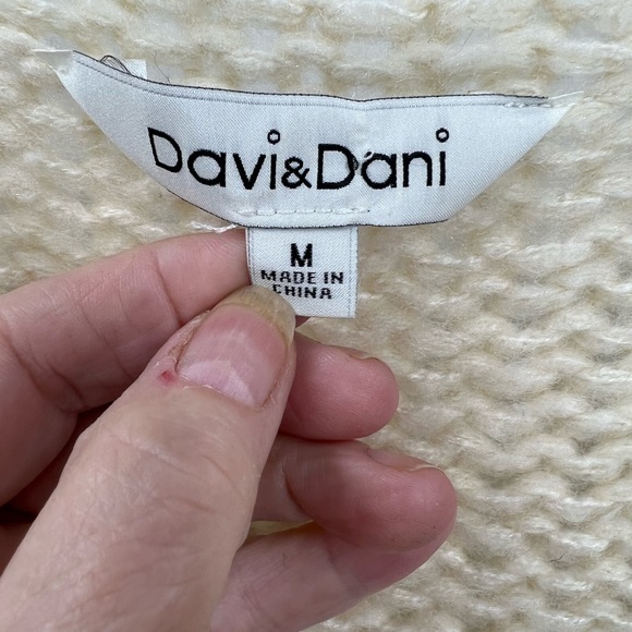 Davi & Dani Open Front Long Sleeve Striped Accent Cozy Cardigan M - Picture 11 of 13